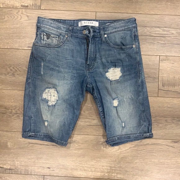 Guess Other - GUESS Lightly Wash Distressed Jean Shorts